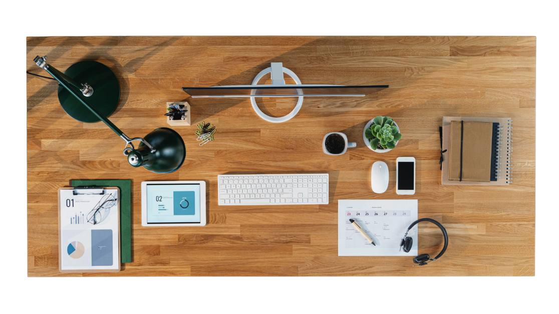 Image depicting a workplace desk set up