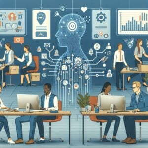 AI computers and users working